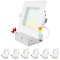 Luxrite 5 Inch Square LED Recessed Downlights 5CCT 2700K-5000K 18W 1600LM Dimmable Wet Rated IC Rated, 6PK LR22642-6PK - alternate 1